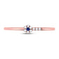 10kt Rose Gold Round Blue Sapphire Diamond Stackable Band Ring 1/12 Cttw