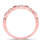 10k Rose Gold Princess Ruby Diamond Square Dot Milgrain Stackable Band Ring 1/8 Cttw