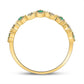 10k Yellow Gold Round Emerald Diamond Square Stackable Band Ring 1/5 Cttw