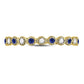 10k Yellow Gold Round Blue Sapphire Diamond Beaded Dot Stackable Band Ring 1/6 Cttw