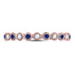 10kt Rose Gold Round Blue Sapphire Diamond Beaded Dot Stackable Band Ring 1/6 Cttw