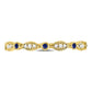 10k Yellow Gold Round Blue Sapphire Diamond Stackable Band Ring 1/10 Cttw