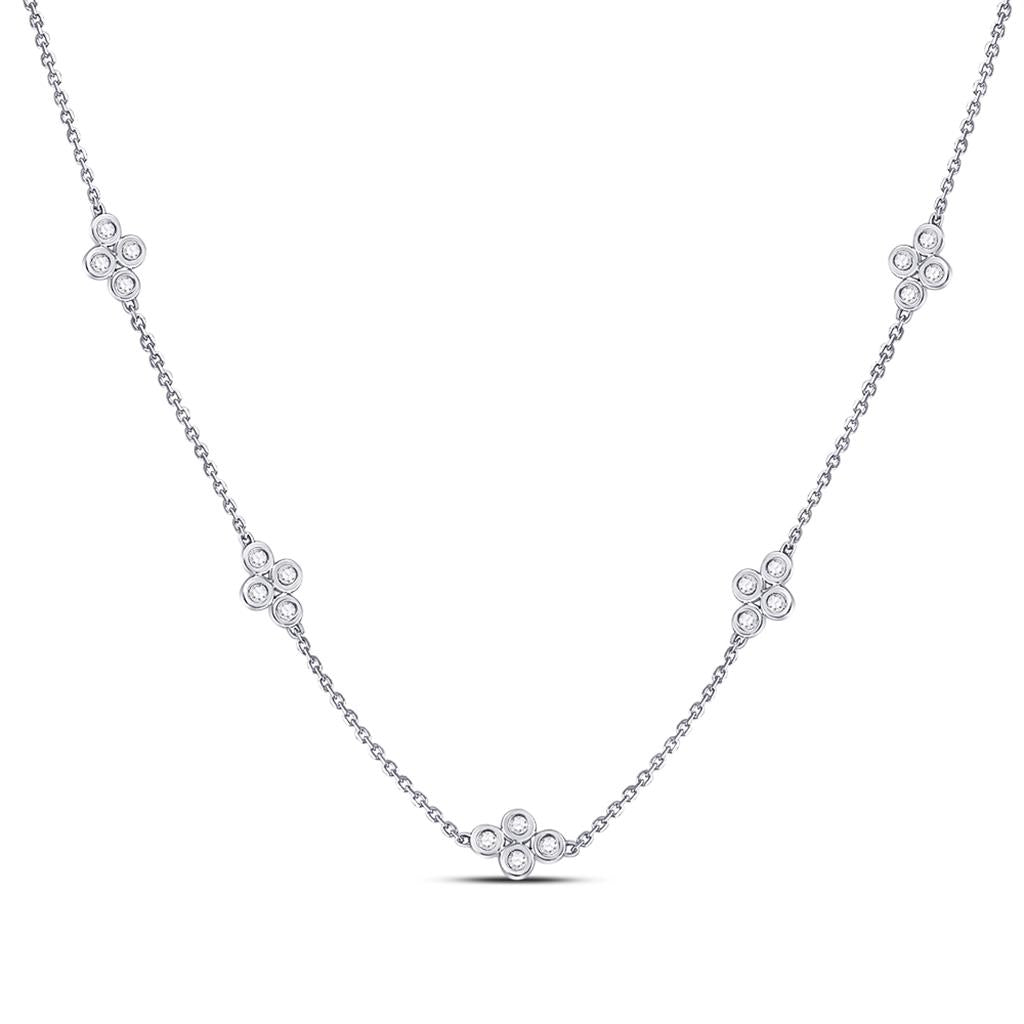 10k Rose Gold Round Diamond Fashion Necklace 1/4 Cttw