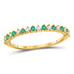 10k Yellow Gold Round Emerald Diamond Stackable Band Ring 1/5 Cttw