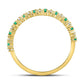 10k Yellow Gold Round Emerald Diamond Stackable Band Ring 1/5 Cttw