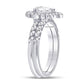 14k White Gold Pear Diamond Milgrain Bridal Wedding Ring Set 1-1/3 Cttw (Certified)