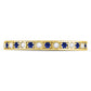 10k Yellow Gold Round Blue Sapphire Diamond Alternating Stackable Band Ring 1/4 Cttw