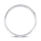 14k White Gold Machine Set Round Diamond Wedding Band Ring 1/5 Cttw