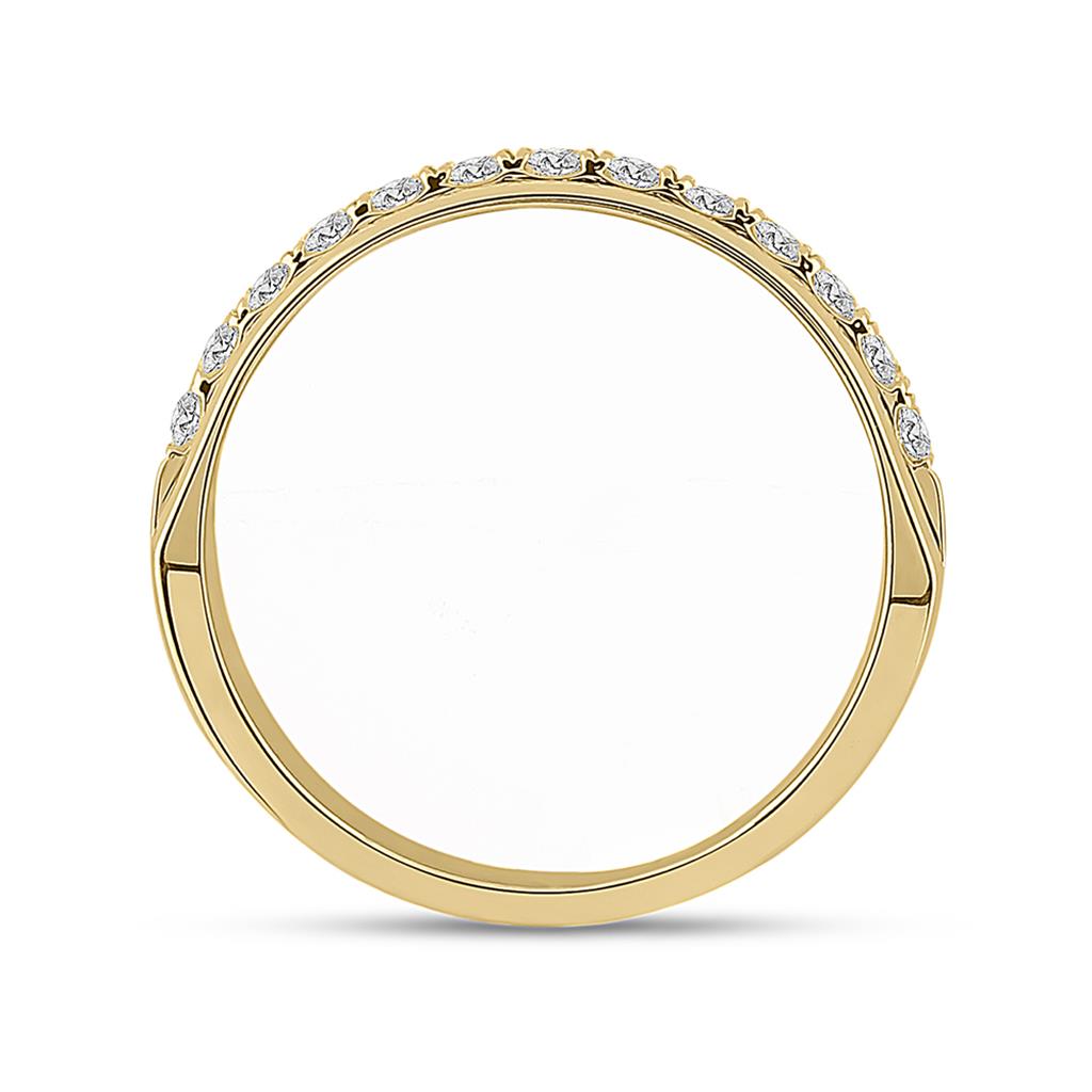 14k Yellow Gold Round Diamond Wedding Band Ring 1/2 Cttw