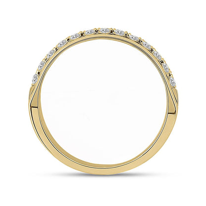 14k Yellow Gold Round Diamond Wedding Band Ring 1/2 Cttw