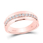 14k Rose Gold Round Diamond Wedding Band Ring 1/2 Cttw