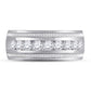 14kt White Gold Round Diamond Single Row Textured Wedding Band Ring 1 Cttw