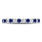 14kt White Gold Round Blue Sapphire Diamond Eternity Band Ring 1 Cttw