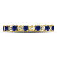 10kt Yellow Gold Round Blue Sapphire Diamond Eternity Band Ring 1 Cttw