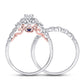 14k Two-tone Gold Round Diamond Bridal Wedding Ring Set 3/4 Ctw (Certified)