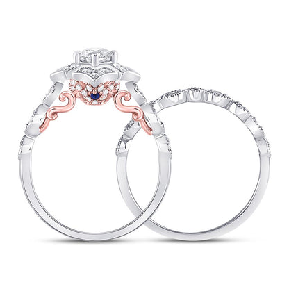 14k Two-tone Gold Round Diamond Bridal Wedding Ring Set 3/4 Cttw (Certified)