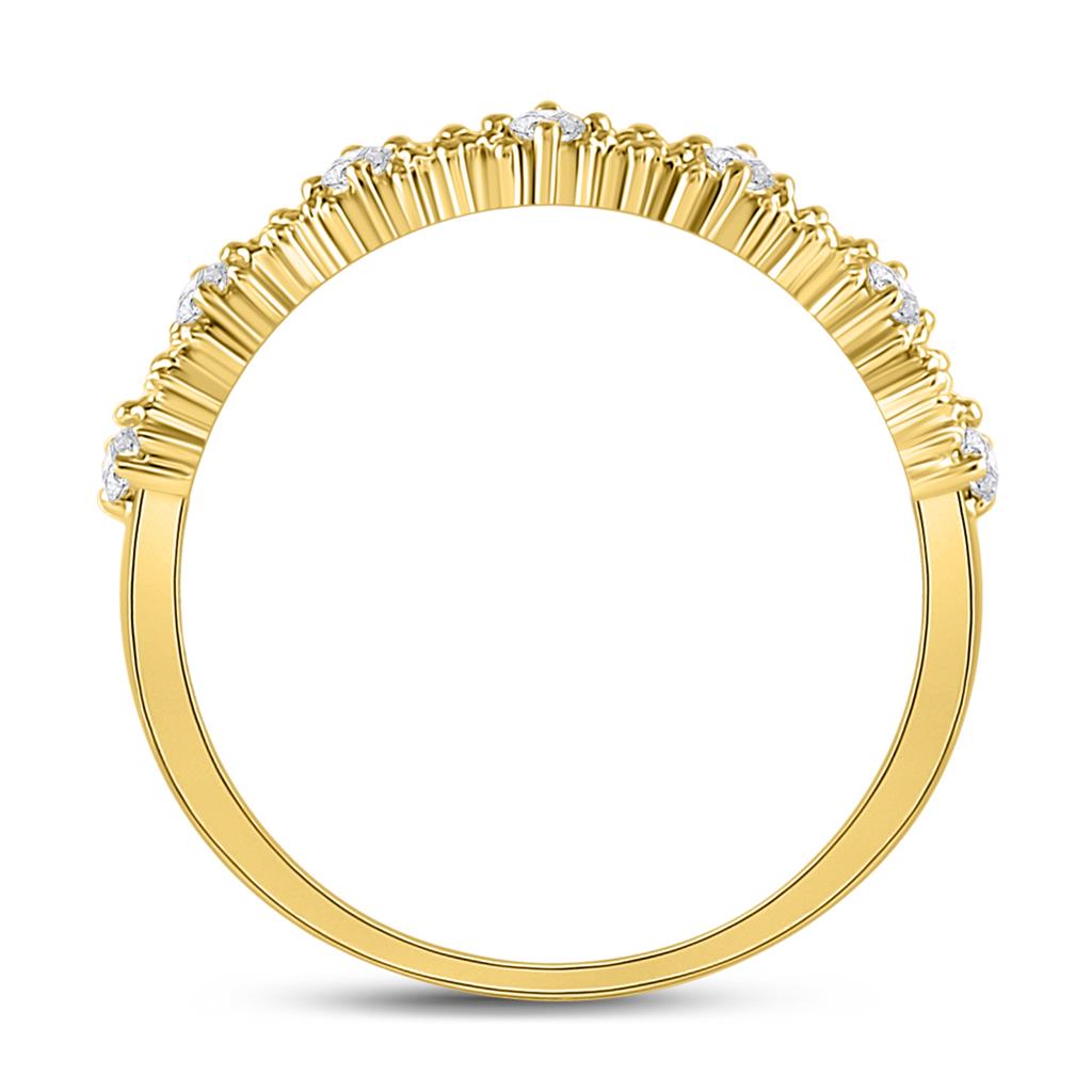 10k Yellow Gold Round Diamond Stackable Band Ring 1/6 Cttw