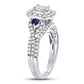14k White Gold Emerald Diamond Bridal Wedding Ring Set 3/4 Cttw (Certified)