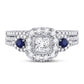 14k White Gold Princess Diamond Bridal Wedding Ring Set 7/8 Cttw (Certified)