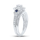 14k White Gold Round Diamond Bridal Wedding Ring Set 7/8 Cttw (Certified)