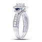 14k White Gold Pear Diamond Bridal Wedding Ring Set 7/8 Cttw (Certified)
