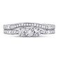 Sterling Silver Round Diamond Bridal Wedding Ring Set 1/8 Cttw