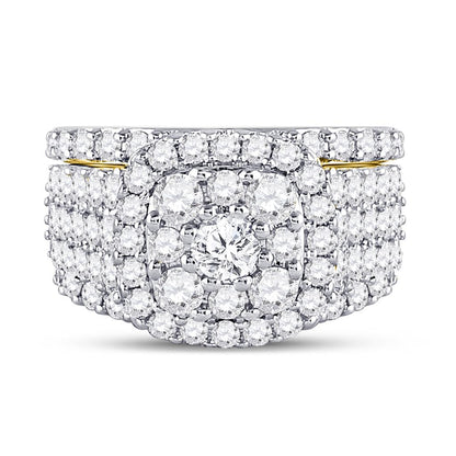 14k Yellow Gold Round Diamond Bridal Wedding Ring Set 3-3/4 Cttw