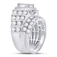 14k White Gold Round Diamond Bridal Wedding Ring Set 3-5/8 Cttw