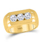 14k Yellow Gold Round Diamond Wedding Band Ring 1-3/8 Cttw (Certified)