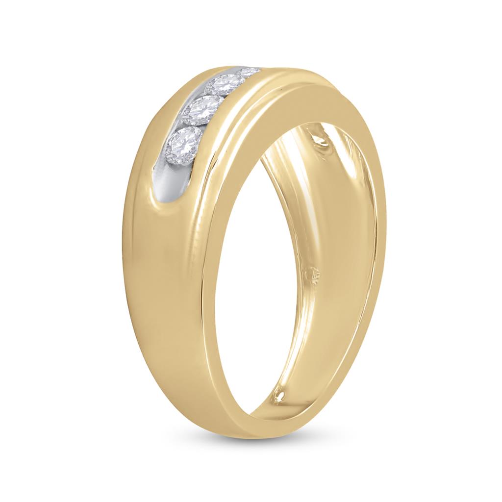 14k Yellow Gold Round Diamond Wedding Band Ring 7/8 Cttw