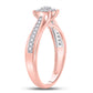 14k Rose Gold Round Diamond Halo Bridal Engagement Ring 1/4 Cttw