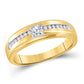 10k Yellow Gold Round Diamond Solitaire Wedding Band Ring 1/2 Cttw