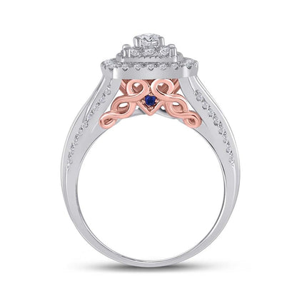 14k Two-tone Gold Round Diamond Bridal Wedding Ring Set 1 Ctw (Certified)