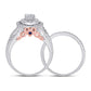 14k Two-tone Gold Round Diamond Bridal Wedding Ring Set 1-1/2 Ctw (Certified)