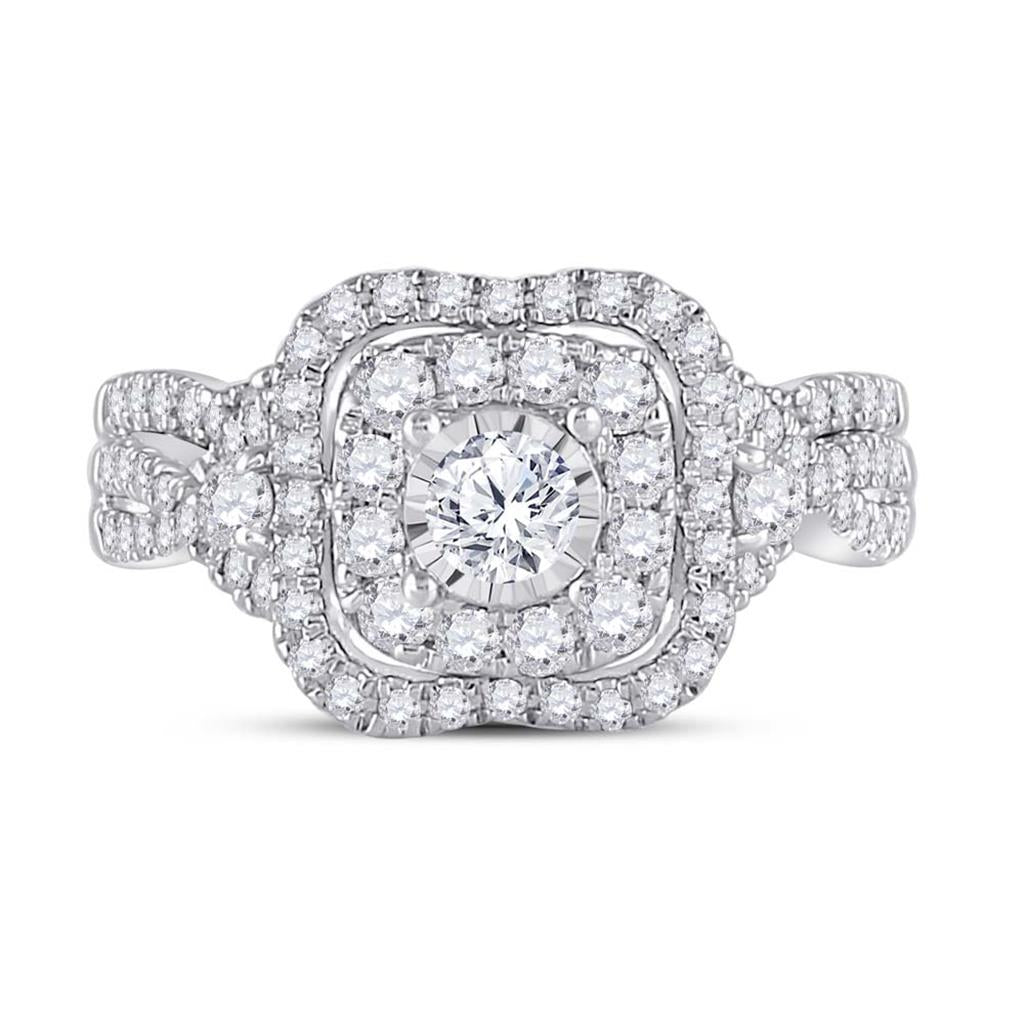 14k Two-tone Gold Round Diamond Bridal Wedding Ring Set 1 Ctw (Certified)