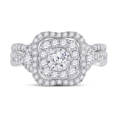 14k Two-tone Gold Round Diamond Bridal Wedding Ring Set 1 Ctw (Certified)