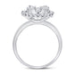 14k White Gold Round Diamond Halo Flower Cluster Ring 1 Cttw