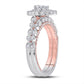 14k Two-tone Gold Pear Diamond Bridal Wedding Ring Set 1 Cttw (Certified)