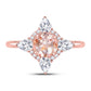 14k Rose Gold Round Morganite Halo Bridal Engagement Ring 1-3/4 Cttw
