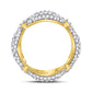 10k Yellow Gold Round Diamond Statement Link Band Ring 2 Cttw