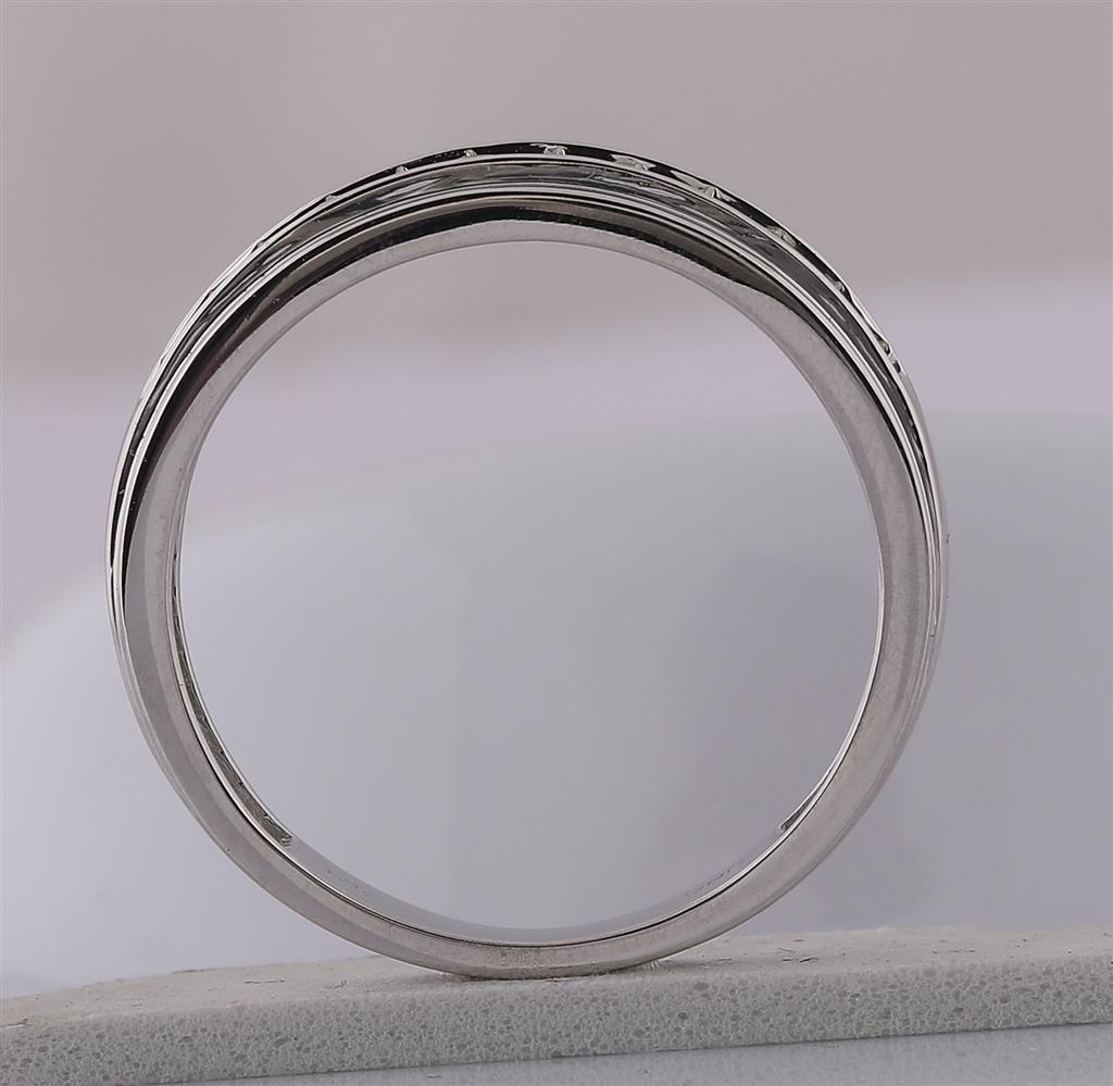 14k White Gold Round Diamond Wedding Channel-Set Band Ring 1/2 Ctw