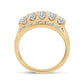 14k Yellow Gold Round Diamond Wedding Band Ring 3 Cttw