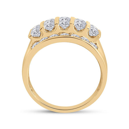 14k Yellow Gold Round Diamond Wedding Band Ring 3 Cttw