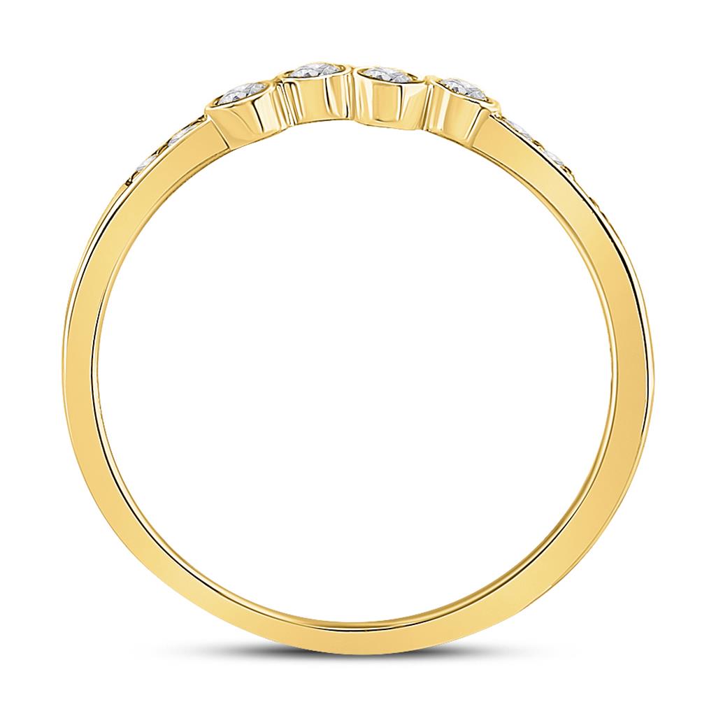 10k Yellow Gold Round Diamond Stackable Band Ring 1/5 Cttw