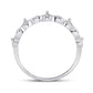 14k White Gold Round Diamond Crown Stackable Band Ring 1/5 Cttw