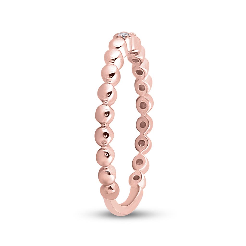 10k Rose Gold Round Diamond 2-Stone Stackable Band Ring .03 Cttw