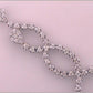 18k White Gold Round Diamond Teardrop Dangle Cluster Necklace 7-7/8 Cttw