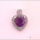 14k White Gold Heart Ruby Diamond Fashion Pendant 1-1/2 Cttw