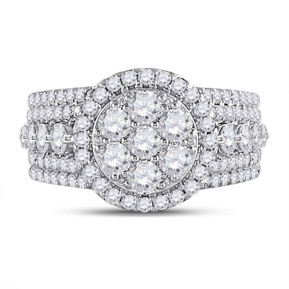 14k Rose Gold Round Diamond Cluster Bridal Engagement Ring 2 Cttw