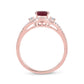 14k Rose Gold Oval Ruby Solitaire Diamond Ring 1-5/8 Cttw